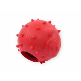 Интерактивна топка за кучета, с място за лакомства PET NOVA, червена, 6.5 см.